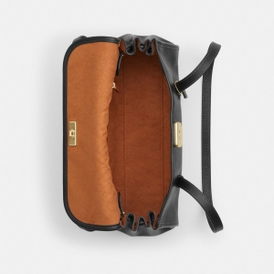 Coach Bridget Flap Shoulder Bag - Gold/Black (CDB04) - Image 4