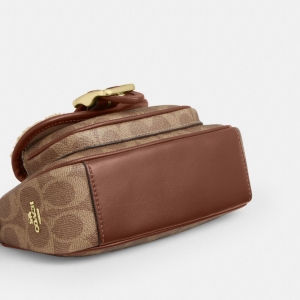 Coach Ashton Mini Shoulder Bag In Signature Canvas - Gold/Tan/Vintage Brown - Image 8