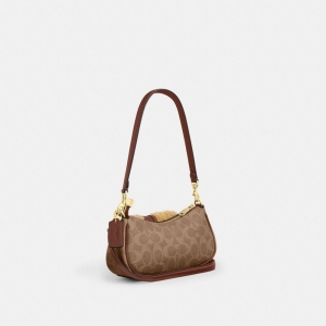Coach Ashton Mini Shoulder Bag In Signature Canvas - Gold/Tan/Vintage Brown - Image 7