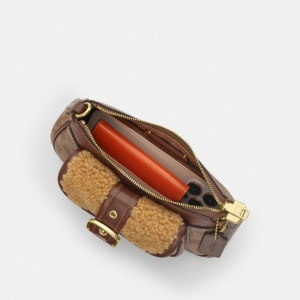 Coach Ashton Mini Shoulder Bag In Signature Canvas - Gold/Tan/Vintage Brown - Image 6