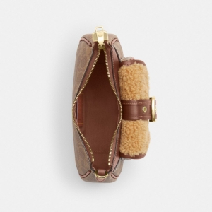 Coach Ashton Mini Shoulder Bag In Signature Canvas - Gold/Tan/Vintage Brown - Image 5