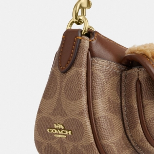 Coach Ashton Mini Shoulder Bag In Signature Canvas - Gold/Tan/Vintage Brown - Image 9