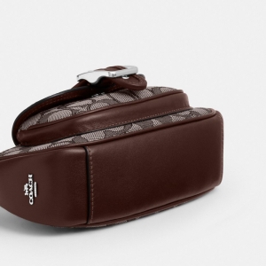 Coach Ashton Mini Shoulder Bag In Signature Jacquard - Silver/Oak/Maple - Image 8