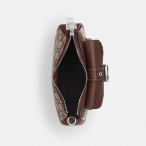 Coach Ashton Mini Shoulder Bag In Signature Jacquard - Silver/Oak/Maple - Image 5