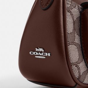 Coach Ashton Mini Shoulder Bag In Signature Jacquard - Silver/Oak/Maple - Image 9