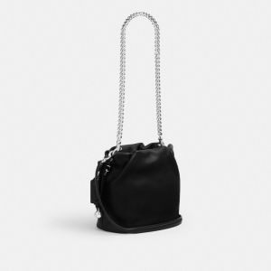 Coach Faye Mini Drawstring Bag - Silver/Black (CDB67) - Image 7