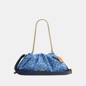 Coach Faye Large Shoulder Bag In Signature Denim - Gold/Indigo