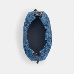 Coach Faye Large Shoulder Bag In Signature Denim - Gold/Indigo - Image 5