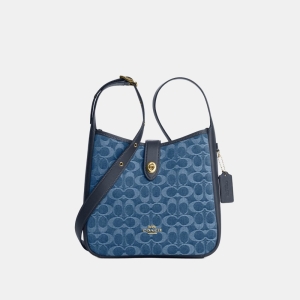 Coach Hadley Convertible Crossbody Bag In Signature Denim - Gold/Indigo