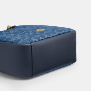 Coach Hadley Convertible Crossbody Bag In Signature Denim - Gold/Indigo - Image 8