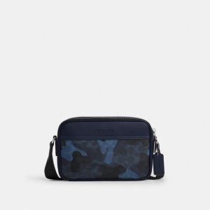Coach Graham Crossbody Bag In Signature Camo Print - Silver/Blue Multi