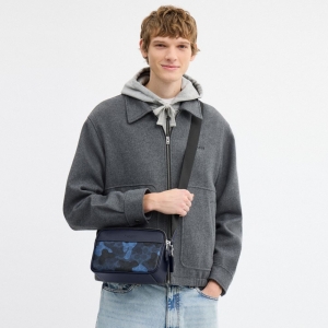 Coach Graham Crossbody Bag In Signature Camo Print - Silver/Blue Multi - Image 3