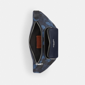 Coach Racer Small Belt Bag In Signature Camo Print - Silver/Blue Multi - Image 5