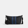 Coach Small Finn Crossbody Bag With Pouch In Signature Canvas With Varsity Stripe - Silver/Black Multi