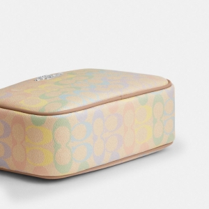 Coach Jamie Camera Bag In Rainbow Signature Canvas - Silver/Sand Multi - Image 8