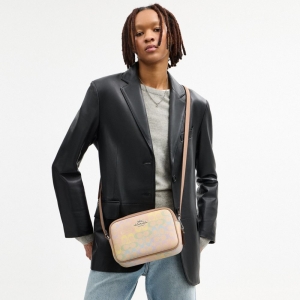 Coach Jamie Camera Bag In Rainbow Signature Canvas - Silver/Sand Multi - Image 3