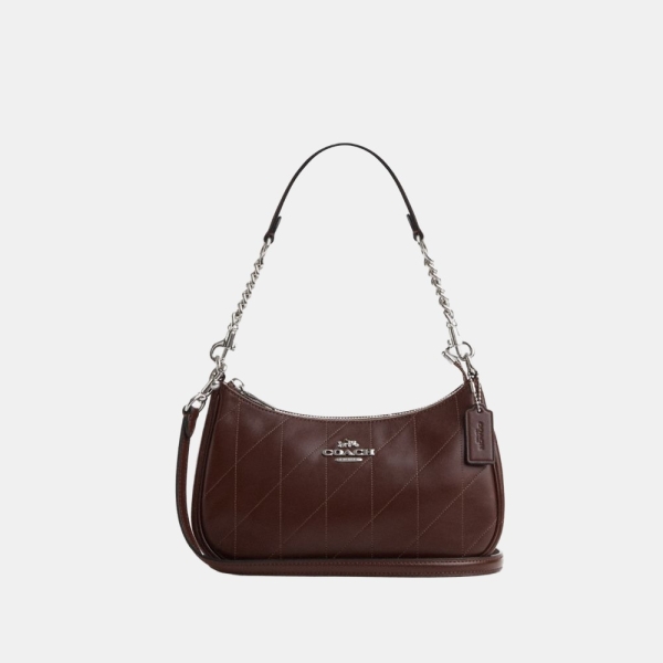 Coach Teri Shoulder Bag With Quilting - Silver/Maple