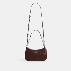 Coach Teri Shoulder Bag With Quilting - Silver/Maple (CDP32) - Image 11