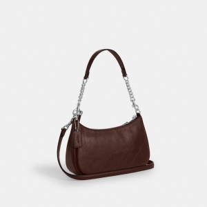 Coach Teri Shoulder Bag With Quilting - Silver/Maple (CDP32) - Image 8
