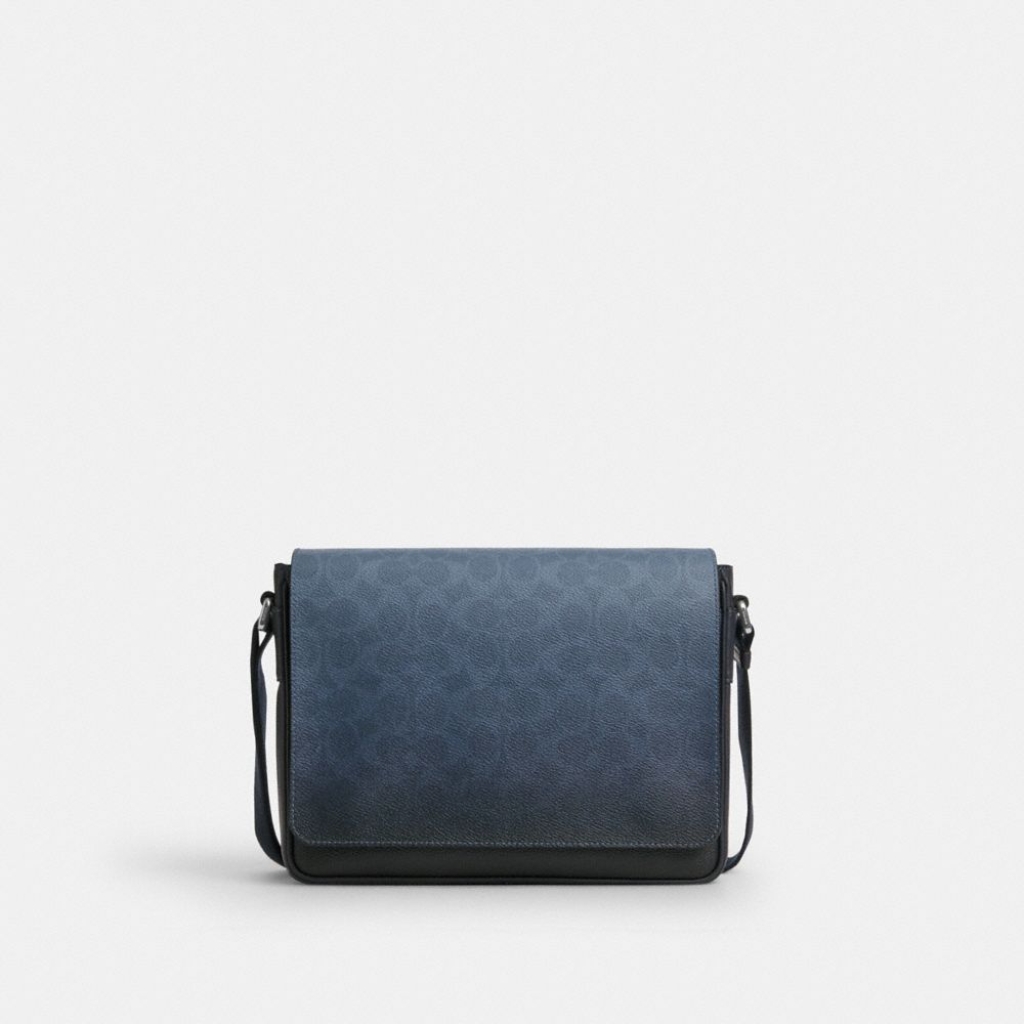 Coach Jack Messenger Bag In Ombre Signature Canvas - Silver/Blue