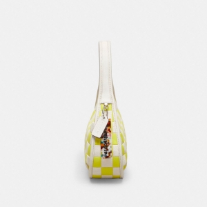 Coach Ergo Bag In Checkerboard Upcrafted Leather - Bright Yellow/Chalk - Image 9