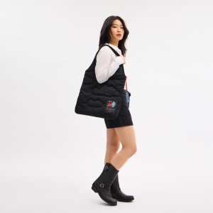 Coachtopia Loop Flat Tote With Cloud Quilting - Black - Image 3