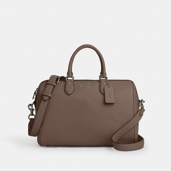 Coach Rowan Large Satchel Bag - Gunmetal/Dark Stone