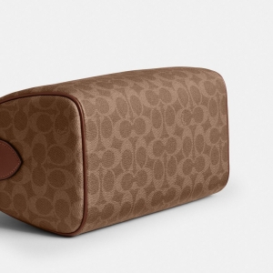 Coach Rowan Satchel Bag In Signature Canvas - Gold/Tan/Brown - Image 8