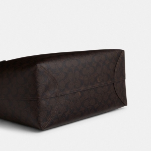 Coach City Tote Bag In Signature Canvas - Gold/Walnut/Black - Image 8