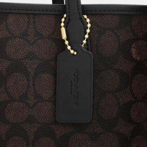 Coach City Tote Bag In Signature Canvas - Gold/Walnut/Black - Image 9