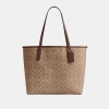 Coach City Tote Bag In Signature Canvas - Gold/Tan/Brown