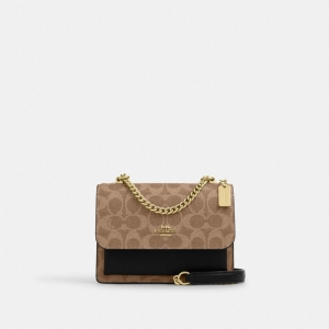 Coach Mini Klare Crossbody Bag In Signature Canvas - Gold/Tan/Black