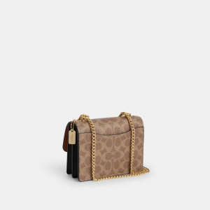 Coach Mini Klare Crossbody Bag In Signature Canvas - Gold/Tan/Black - Image 5