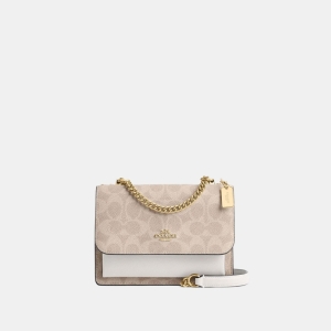 Coach Mini Klare Crossbody Bag In Signature Canvas - Gold/Sand/Chalk
