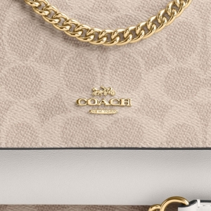 Coach Mini Klare Crossbody Bag In Signature Canvas - Gold/Sand/Chalk - Image 11
