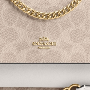 Coach Mini Klare Crossbody Bag In Signature Canvas - Gold/Sand/Chalk - Image 9