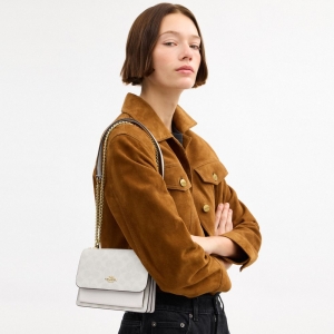 Coach Mini Klare Crossbody Bag In Signature Canvas - Gold/White/Chalk - Image 4