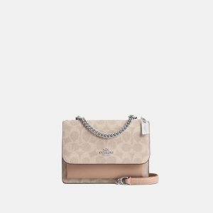 Coach Mini Klare Crossbody Bag In Signature Canvas - Silver/Sand/Taupe