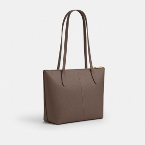 Fiona Zip Tote Bag - Gold/Dark Stone - Image 4
