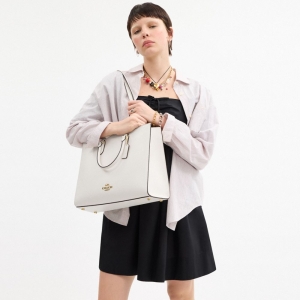 Coach Maggie Tote Bag - Gold/Chalk - Image 3