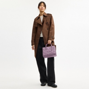 Coach Maggie Small Tote Bag In Signature Leather - Silver/Jasmine - Image 4