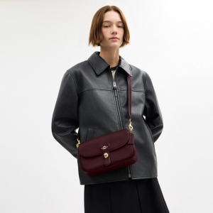 Coach Hadley Shoulder Bag - Gold/Dark Wine - Image 3