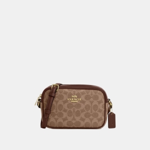 Coach Mini Jamie Camera Bag In Signature Canvas - Gold/Tan/Brown