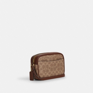 Coach Mini Jamie Camera Bag In Signature Canvas - Gold/Tan/Brown - Image 6