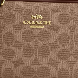 Coach Mini Jamie Camera Bag In Signature Canvas - Gold/Tan/Brown - Image 8