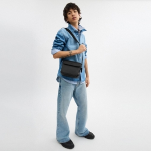 Coach Sullivan Flap Crossbody Bag - Gunmetal/Black - Image 3