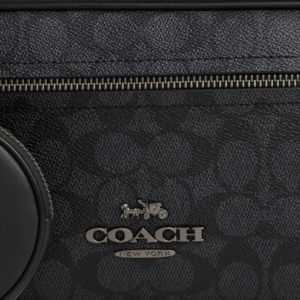 Coach Elias Belt Bag In Signature Canvas - Gunmetal/Charcoal/Black - Image 7