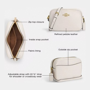 Coach Jamie Camera Bag - Gold/Chalk - Image 8