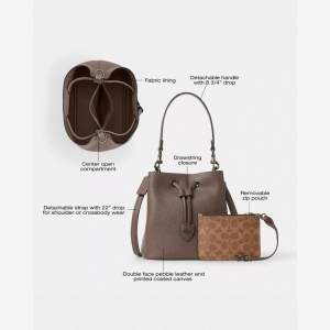 Coach Rowan Bucket Bag - Gunmetal/Dark Stone - Image 10