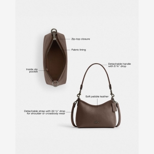 Coach Laurel Small Shoulder Bag - Gunmetal/Dark Stone - Image 9